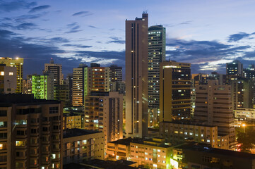 Fototapeta na wymiar Recife skyline at night, Pernambuco state, Brazil