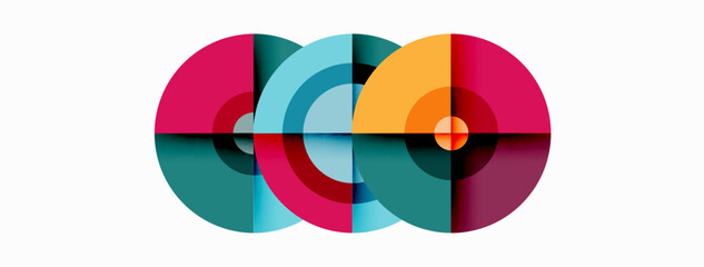Obraz premium Circles with shadows trendy minimal geometric composition abstract background