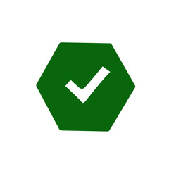 simple illustration of tick icon on green background
