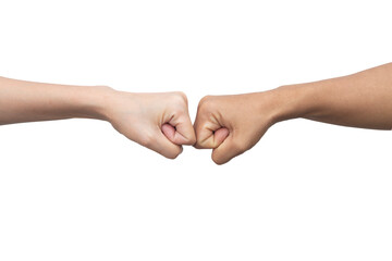 Fist hands isolated on white background. - 580237430