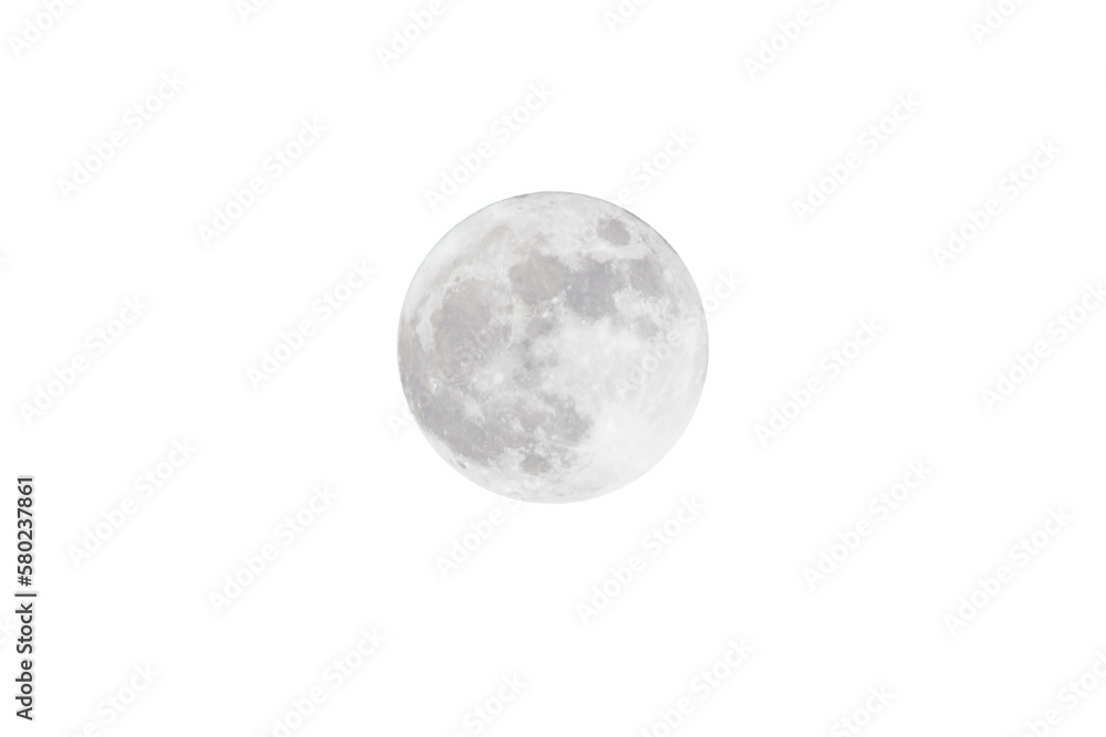Wall mural full moon isolated on white background. clipping path.