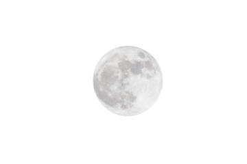 full moon isolated on white background. Clipping path.