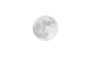 full moon isolated on white background. Clipping path.