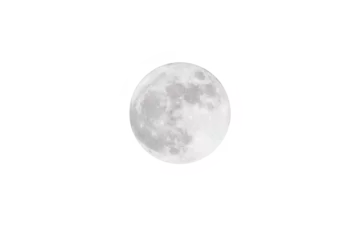 Foto auf Acrylglas Vollmond full moon isolated on white background. Clipping path.