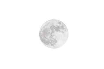 full moon isolated on white background. Clipping path.