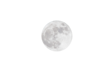 full moon isolated on white background. Clipping path.