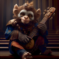 Monkey playing music