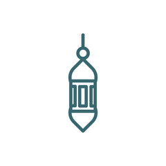lantern icon. Thin line lantern icon from islamic and ramadan collection. Outline vector isolated on white background. Editable lanternsymbol can be used web and mobile