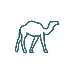 camel icon. Thin line camel icon from islamic and ramadan collection. Outline vector isolated on white background. Editable camelsymbol can be used web and mobile