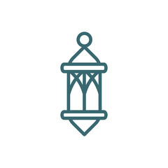 lamp icon. Thin line lamp icon from islamic and ramadan collection. Outline vector isolated on white background. Editable lampsymbol can be used web and mobile