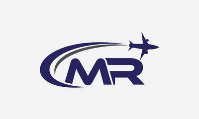 Tour and travel logo design, Airline agency symbol and aviation company monogram logo vector with letters