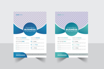 
a bundle of 2 templates of different colors a4 flyer template, modern business flyer template, 
abstract business flyer and creative design, IT company flyer and editable vector template design 