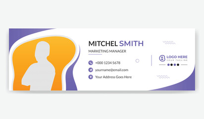 Creative Corporate Email Signature Design Email signature template design. business email signature vector creative banner Stock Vector