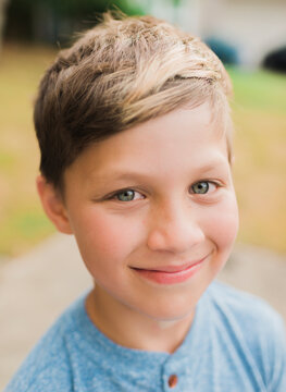 Close-up portrait of boy smiling
