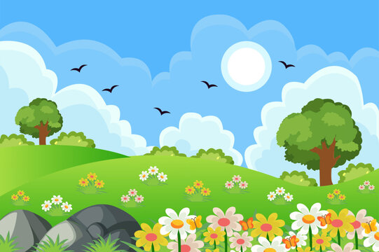 Spring Nature Landscape Background Design