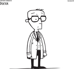 Hand drawn cartoon vector illustration of doctor.