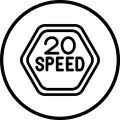 Vector Design 20 Speed Limit Icon Style