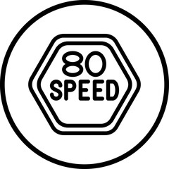 Vector Design 80 Speed Limit Icon Style