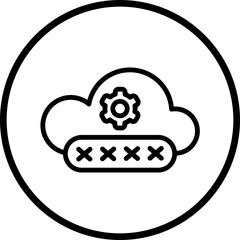 Vector Design Cloud Password Icon Style