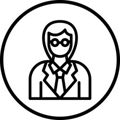 Vector Design Female Professor Icon Style