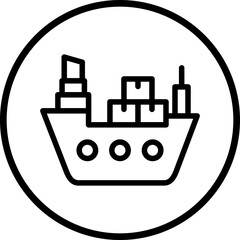 Vector Design Cargo Ship Icon Style