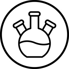 Vector Design Three Neck Flask Icon Style