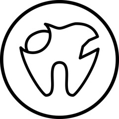 Vector Design Broken Tooth Icon Style