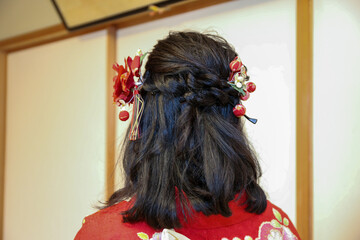 long-sleeved kimono, Japanese girl, 振袖