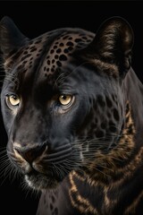 Beautiful leopard portrait. Wild cat. Printable artwork. Background or wallpaper.  Generative AI