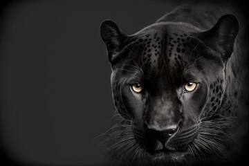 Obraz na płótnie Canvas Beautiful leopard portrait. Wild cat. Printable artwork. Background or wallpaper. Generative AI