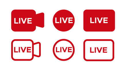 live streaming icons set