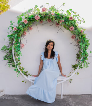 Lady in a flowers crown