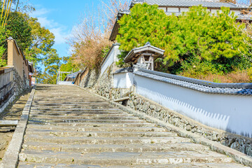 冬の杵築城下町　勘定場の坂　大分県杵築市　Kitsuki castle town in winter. Kanjō-ba no Saka. Ooita Pref. Kitsuki city.