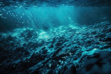 Fototapeta na wymiar Blue deep sea texture of the surface level