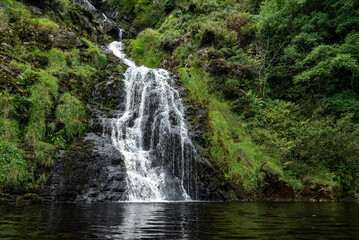 Obraz na płótnie Canvas Full frame close-up of the famous Assaranca waterfall near Maghera, County Donegal, Ireland