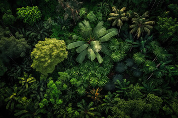 Get lost in the serenity of a green forest as captured from above by a drone. This stunning image is perfect for nature-inspired artwork or editorial content. Generative AI