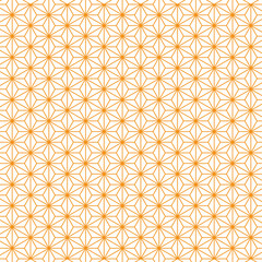 麻の葉模様　日本伝統模様　オレンジ