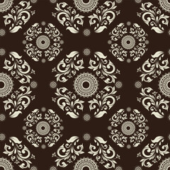 Vector damask seamless pattern element. Damask ornament for wallpaper, textile, and wrapping