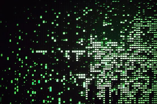 green terminal pixel mess texture background hd. Generative AI