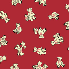Seamless pattern of cute bear illustration,