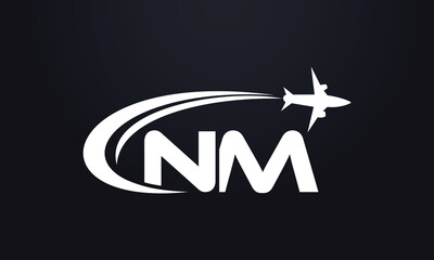 Tour and travel logo design, Airline agency symbol and aviation company monogram vector