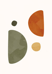 Boho poster with abstract shapes and lines. Contemporary minimalist art. contemporary wall decor. contemporary wall decor. Collection of modern minimalist abstract aesthetic illustrations.