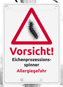 Eichenprozessionsspinner Warnschild