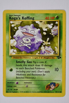 Pokemon Trading Card, Koga's Koffing.