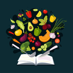Cookbook creative cooking concept