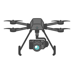 産業用ドローン・映画撮影・空撮用の高性能カメラ搭載・着陸・停止状態