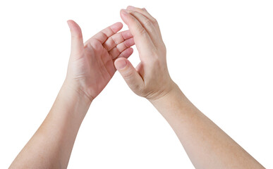 Woman hands applause isolated