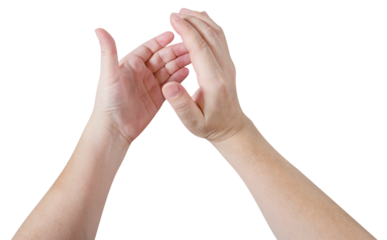 Woman hands applause isolated