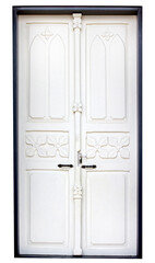 White wooden door isolated