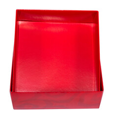 Open empty red box isolated